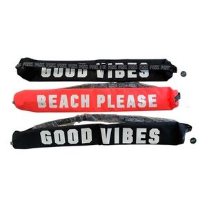 3 NWT Victoria’s Secret Pink Sling Bag Coolers Good Vibes + Beach Please - Black